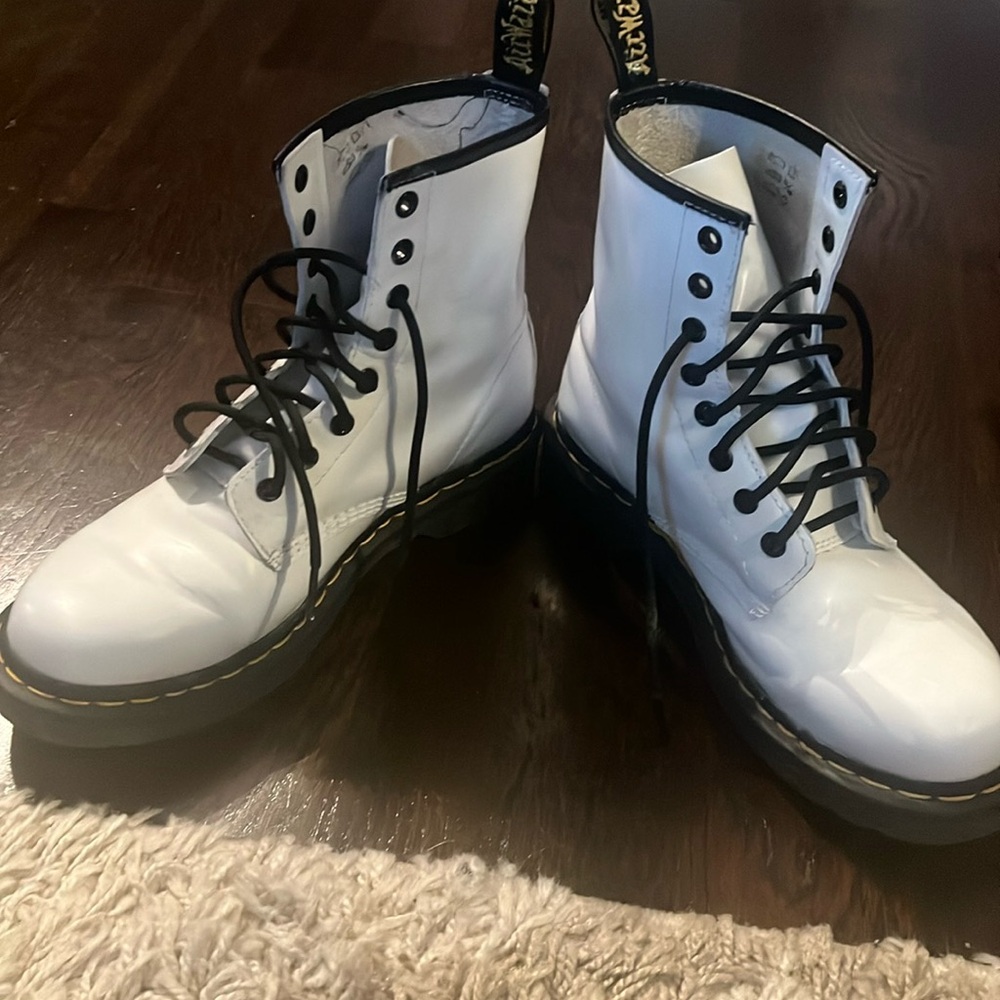 Doc Martens White Leather Combat Boots